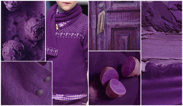 与女孩的洋葱紫不同,男孩的香芋紫加入了饱和的蓝色,因而影响明亮度