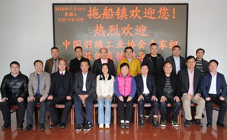 中羽协专家组赴江西省丰城市拖船镇 实地考核"中国羽绒名镇"申报工作